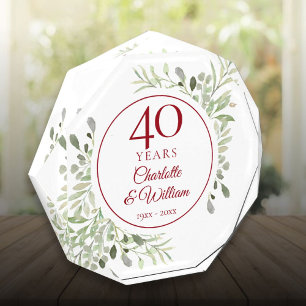 40回目のルビー結婚記念日 エレガントなグリーン フォトブロック