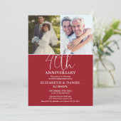 40回目の結婚記念日 Then And Now 2枚の写真入り 招待状 (スタンド正面)