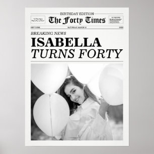 40回目の誕生日新聞「The Forty Times Newspaper」 ポスター