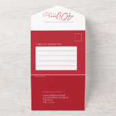 40回目のRuby結婚の記念赤い食事の出欠の写真 オールインワン招待状 (外側)