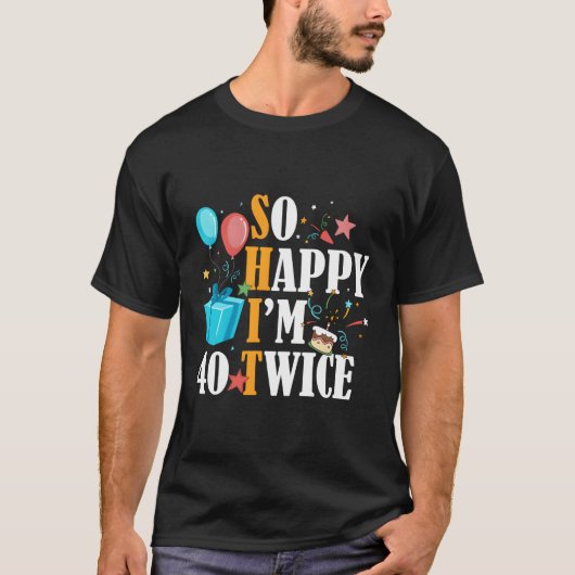 40回40回80分の2で嬉しい Tシャツ (正面)