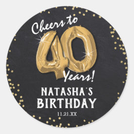 40年おめでとう! 40歳の誕生日 ラウンドシール