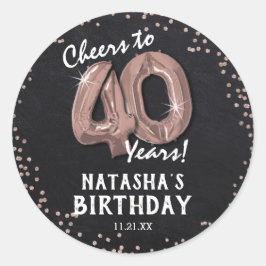 40年おめでとう! 40歳の誕生日 ラウンドシール
