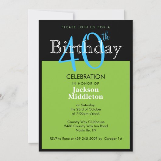 40年と愛 |誕生日 招待状 (裏面)