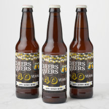 40年のお祝いに乾杯とビールを ルスティックな誕生日