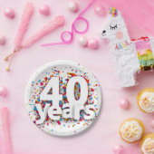 40年のお祝いパーティー ペーパープレート (パーティー)
