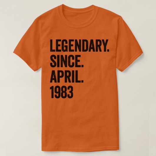 40年の伝説1983年4月40日の誕生日 Tシャツ (デザイン正面)
