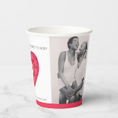 40年の強いルビーの赤結婚白の愛 紙コップ (裏面)