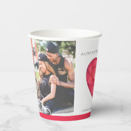 40年の強いルビーの赤結婚白の愛 紙コップ