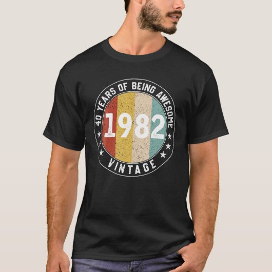 40年の素晴らしヴィンテージおもしろい1982 40Th Bir Tシャツ (正面)