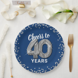 40年の誕生日おめでとうございます モダン ペーパープレート