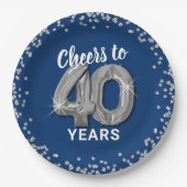 40年の誕生日おめでとうございます モダン ペーパープレート (正面)
