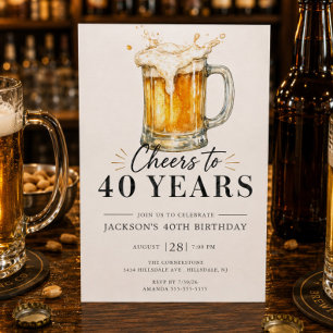 40年の誕生日お祝い招待状 招待状