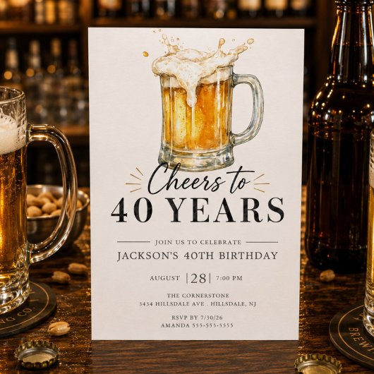 40年の誕生日お祝い招待状 招待状