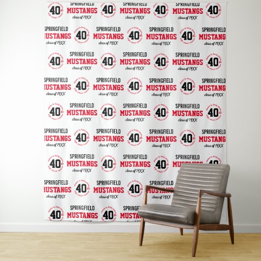 40年の高校懇親会ステップリピート背景 タペストリー (インサイチュ)