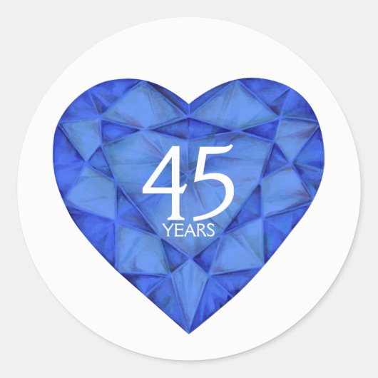 40年サファイヤハートウォーターカラーアートステッカー ラウンドシール (正面)