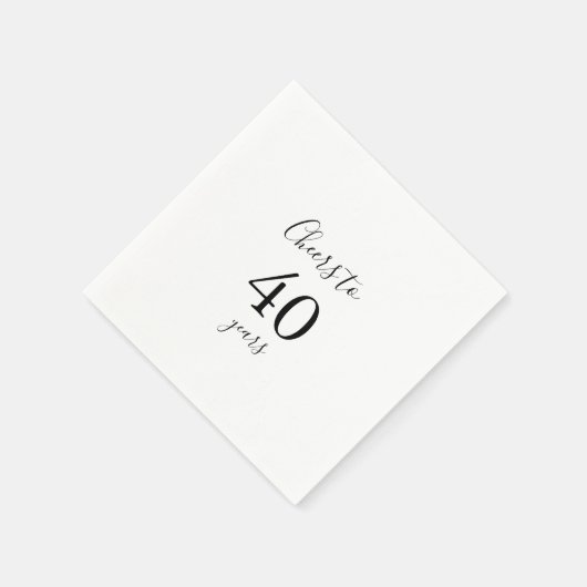 40年シンプル間のミニマル応援誕生日 スタンダードカクテルナプキン (角)