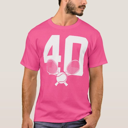 40年テニス40歳の誕生日 Tシャツ (正面)