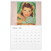 40年代のスタイルの壁掛けカレンダー カレンダー (2月 2026)