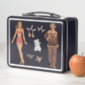 40年代のファッション紙人形 メタルランチボックス (インサイチュ)