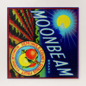 40年代のフルーツの木枠のラベルのMoonbeamのブランドの柑橘類 ジグソーパズル (横)