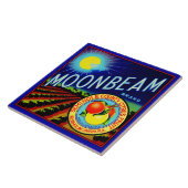 40年代のフルーツの木枠のラベルのMoonbeamのブランドの柑橘類 タイル (側面)