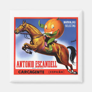 40年代ANTONIO ESCANDELLのオレンジのラベルポスター マグネット