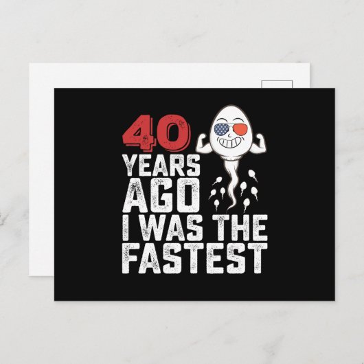 40年前に誕生日 私は一番速かった ポストカード (正面/裏面)