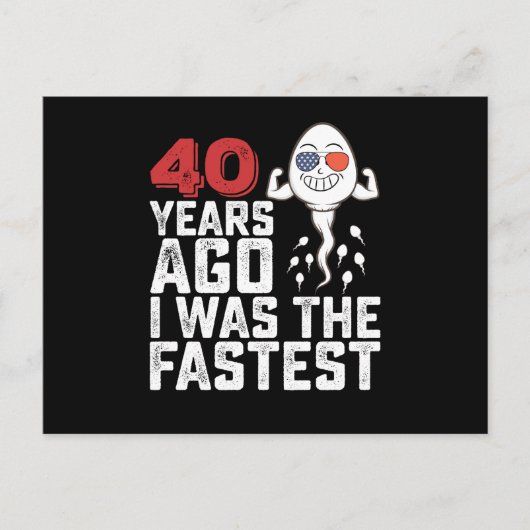 40年前に誕生日 私は一番速かった ポストカード (正面)