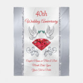 40年素晴らし記念妻への贈り物、ルビー フリースブランケット (正面)