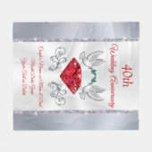 40年素晴らし記念妻への贈り物、ルビー フリースブランケット (正面(横))