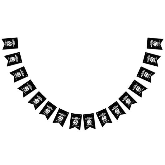 40年結婚した40周年おもしろいカップル バンティングフラッグ (全)