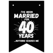 40年結婚した40周年おもしろいカップル バンティングフラッグ (第2の旗)