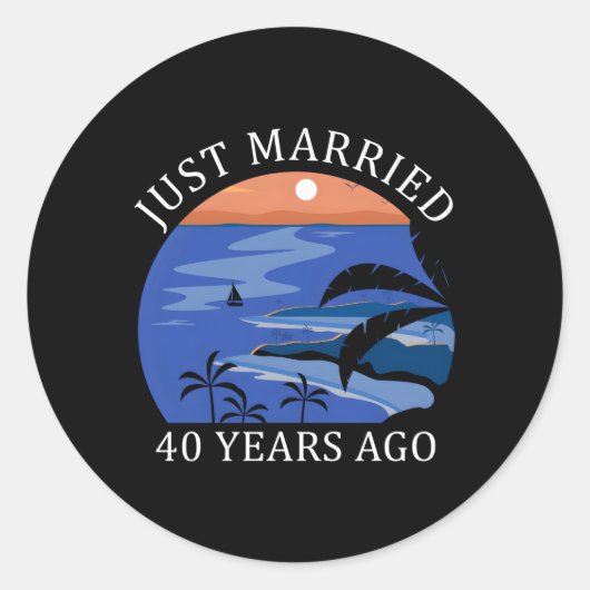 40年結婚記念たった今結婚しました ラウンドシール (正面)