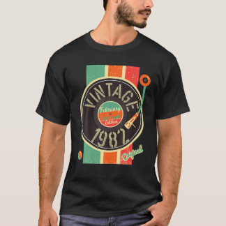 40年誕生日マン1982年2月ビニールターンテーブル Tシャツ