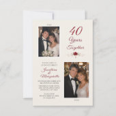 40年連れ添った結婚記念日の写真 招待状 (正面)