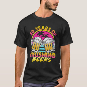 40年間のビール粉砕レトロ80年代90年代ビール40位 Tシャツ