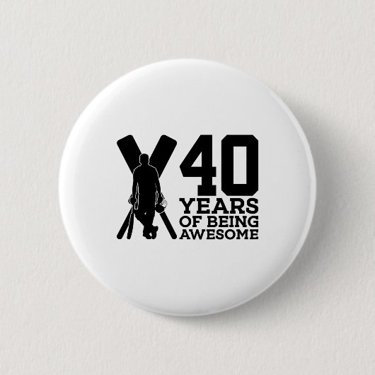 40年間最高にアツいクリケット 40歳の誕生日 缶バッジ (正面)