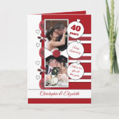 40年Ruby記念日の写真赤と白。 カード (正面)