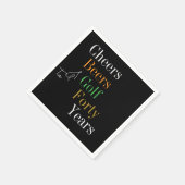 40応援ビーズゴルフブラック金ゴールド40th Birthday スタンダードカクテルナプキン (角)