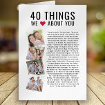 40愛するもの | 40thバースデーカード カード<br><div class="desc">誕生日の贈り物ユニークを探してる?彼女が40歳になる誕生日の女の子について愛する40の項目のリストをコンパイルし、彼女が大切にする記念ギフトを作るために写真を追加する。</div>