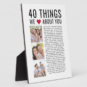 40愛するもの | 40th誕生日 フォトプラーク (側面)