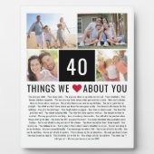 40愛するもの | 40th誕生日 フォトプラーク (正面)