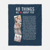 40愛するもの | 40th誕生日 フリースブランケット (正面)