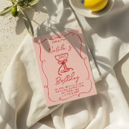 40手引き弓シャンパンガラス誕生日 招待状