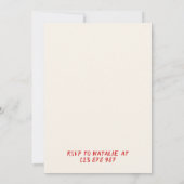 40手描きレッドボウシャンパンガラス誕生日 招待状 (裏面)