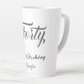 40文字の40歳の誕生日 名前 日付 記念日 グレー カフェラテマグ (右アングル)