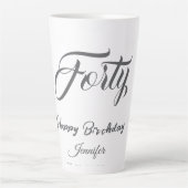 40文字の40歳の誕生日 名前 日付 記念日 グレー カフェラテマグ (正面)