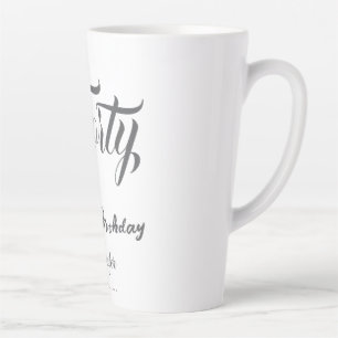 40文字の40歳の誕生日 名前 日付 記念日 グレー カフェラテマグ