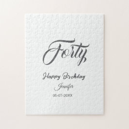 40文字バースデー グレー 名前 誕生日 日付 年齢 ジグソーパズル